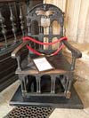 Photograph  Divinity School at Oxford  - Chair made from remains of Francis Drakes ship